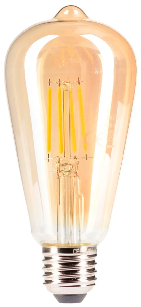 Żarówka LED E27 8W ST64 FILAMENT AMBER ciepła