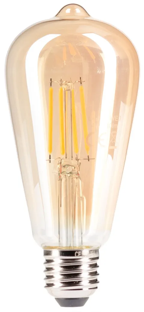 Żarówka LED E27 10W ST64 FILAMENT AMBER ciepła