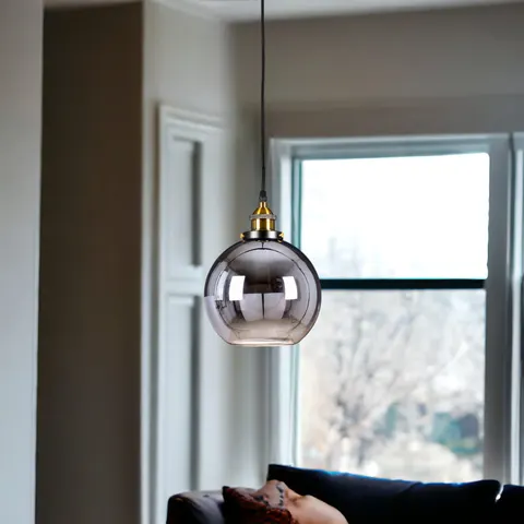 Lampa wisząca szklana kula lustrzana ombre