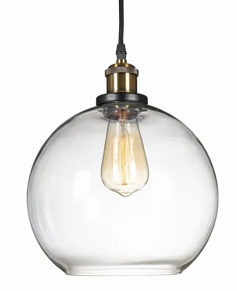 Lampa wisząca duża szklana kula przezroczysta