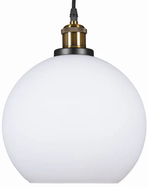 Lampa wisząca duża szklana kula mleczna biała