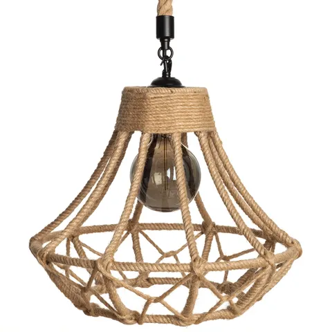 Lampa wisząca jutowa żyrandol boho
