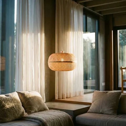 Lampa wisząca bambusowa BOHO BAMBUS duża