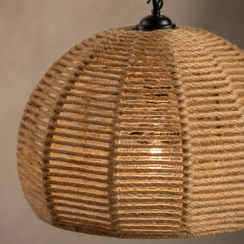 Lampa wisząca jutowa PELOTA boho duża