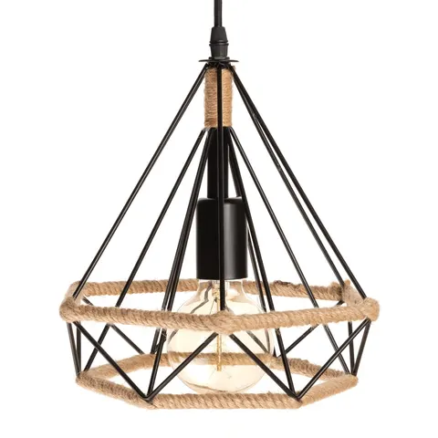 Lampa wisząca mini GEO S BOHO sznur juta