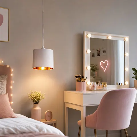 Lampa wisząca z abażurem Oro biała