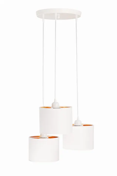 Lampa sufitowa na plafonie 3 klosze Oro biała