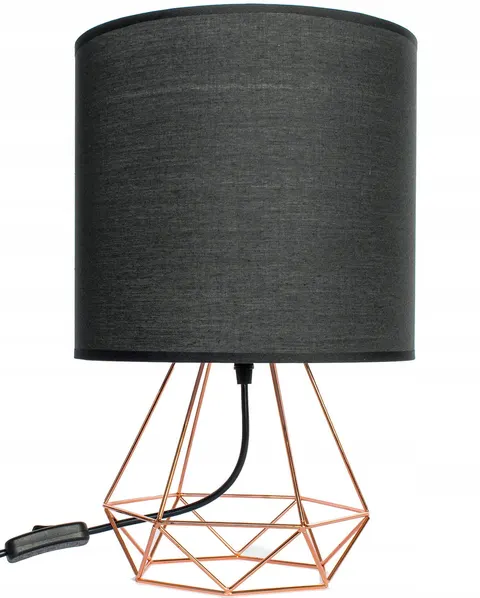 Lampka nocna golden rose czarna stołowa