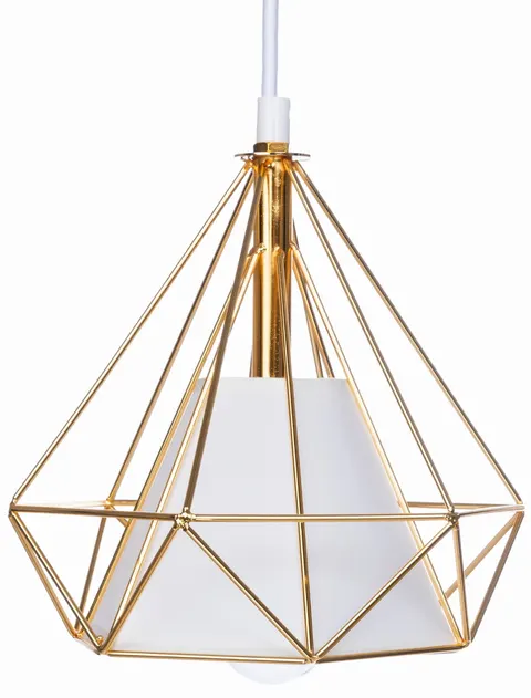 Lampa wisząca druciana LOFT GEO S ZŁOTA