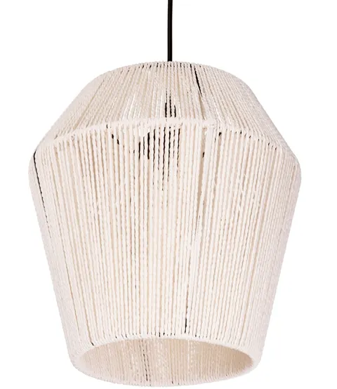 Lampa wisząca strunowa pleciona BOHO biała