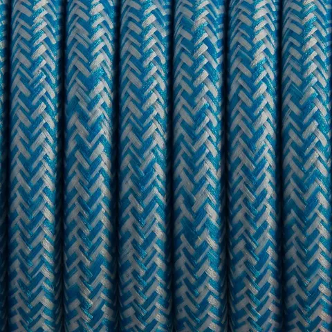 Przewód w oplocie kabel dekoracyjny zygzak BLUE 2x0,75