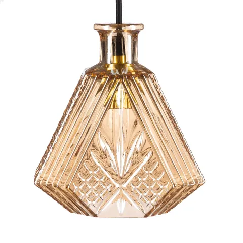Lampa wisząca szklana kryształowa karafka AMBER