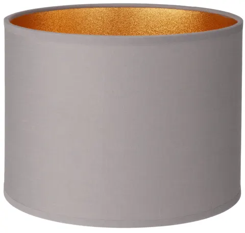 Abażur walec Oro Deluxe szary złoty środek