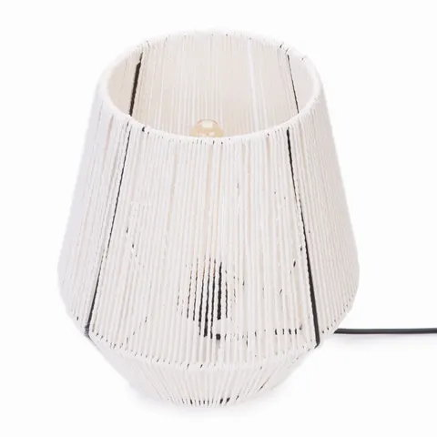 Lampa stołowa strunowa pleciona BOHO biała