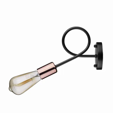 Kinkiet TWIST WST053 czarny rose gold gwint E27