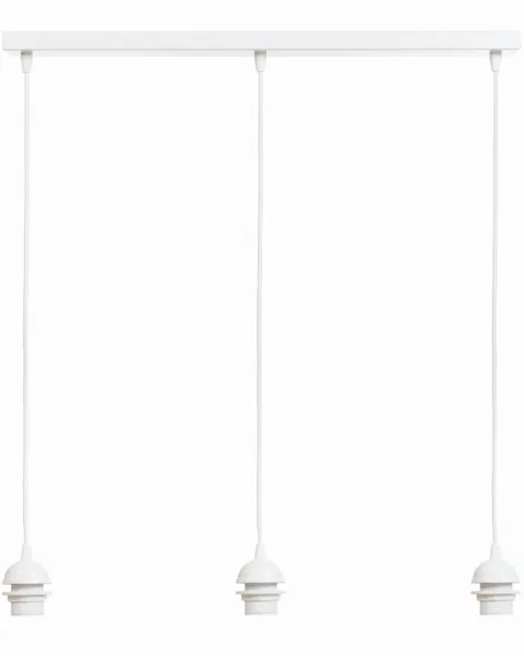 Lampa potrójna listwa biała wisząca gwint E27
