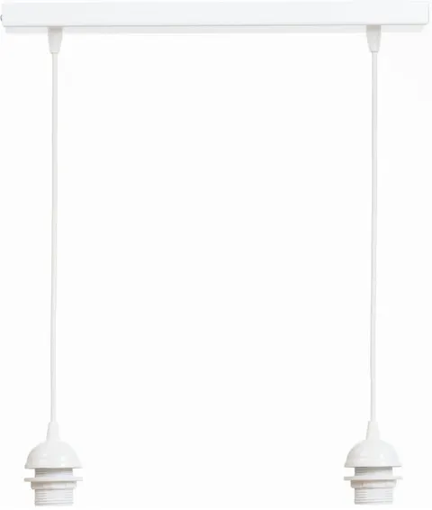Lampa podwójna listwa biała wisząca gwint E27