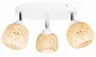 Lampa sufitowa biały plafon potrójny klosz bambusowy
