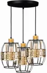 Lampa wisząca plafon witrażowa czarna metalowa WSP03A3