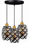 Lampa wisząca plafon witrażowa czarna metalowa WSP06A3