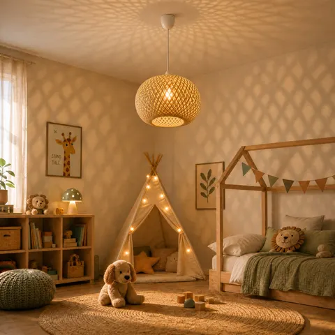 Lampa wisząca BOHO bambusowa 30cm DMT01