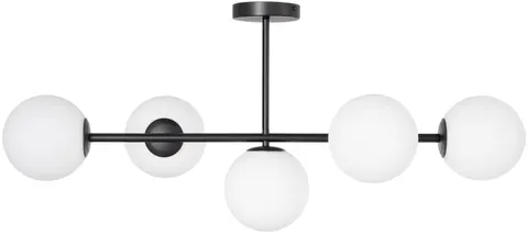 Lampa sufitowa Milano 5 kloszy mleczne kule