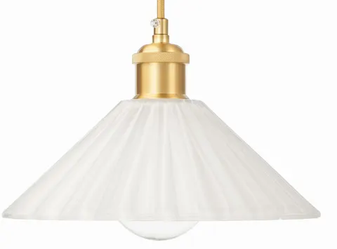 Lampa wisząca szklana plisowana Japandi mleczna