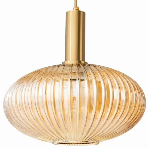 Lampa wisząca MODERNA LUX duża złota amber