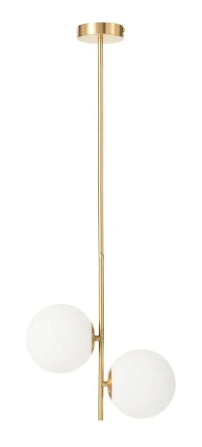 Lampa wisząca złota Milano Twin mleczne kule