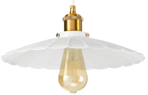 Lampa wisząca metalowa Lamina płaska biała