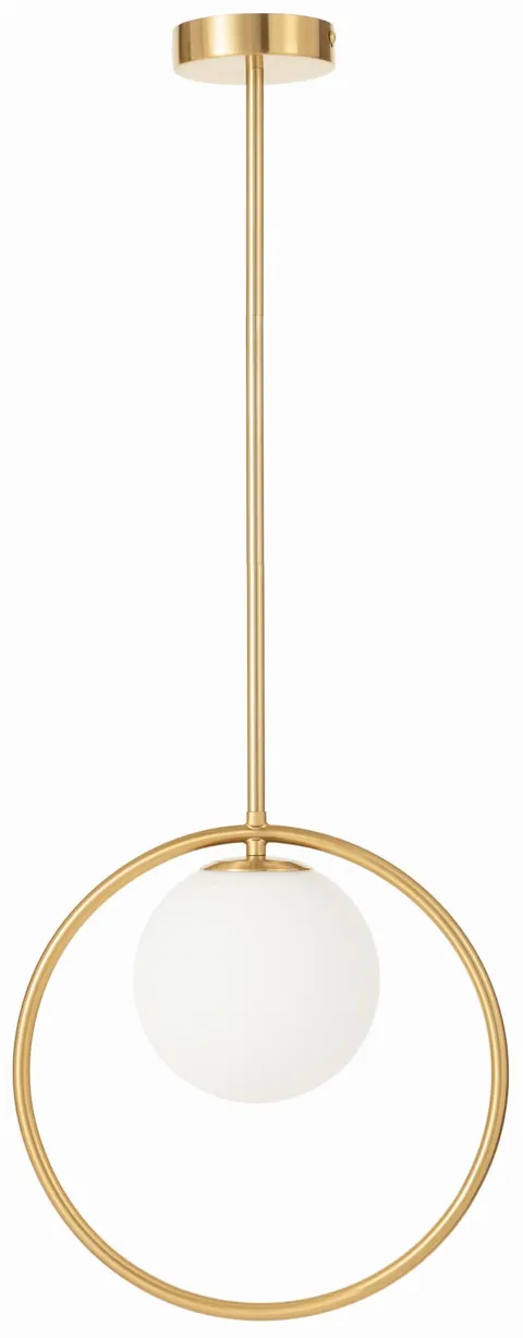 Lampa wisząca złota Milano Lune mleczna kula