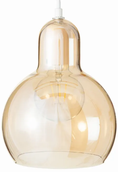 Lampa wisząca szklana bursztynowa amber Pera