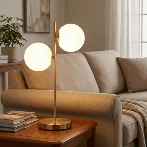 Lampka stołowa elegancka złota Milano Twin