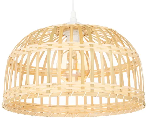 Lampa wisząca czarna BOHO bambusowa 38cm TH10