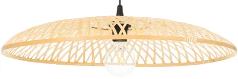 Lampa wisząca boho płaska bambusowa ZEN SINGLE 60cm TH07