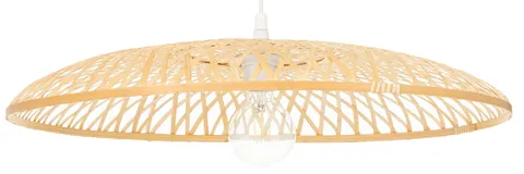 Lampa wisząca boho płaska bambusowa ZEN SINGLE 60cm TH07