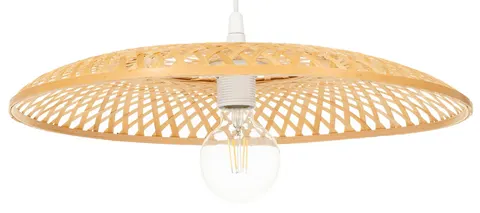 Lampa wisząca boho płaska bambusowa ZEN SINGLE 45cm TH07