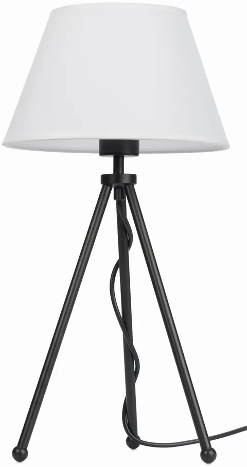 Lampa stojąca czarna NEPTUN Mini z białym abażurem Karo