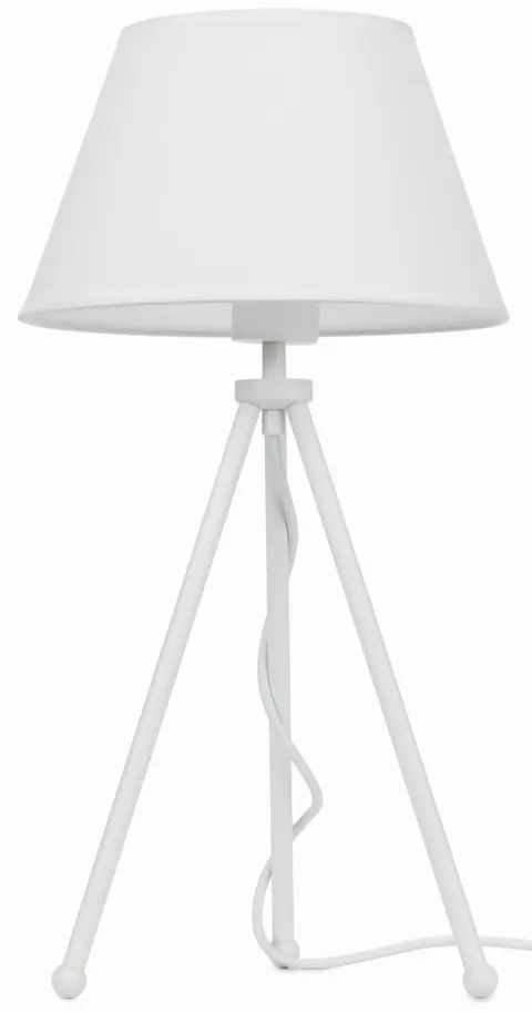 Lampa stojąca biała NEPTUN Mini z białym abażurem Karo