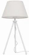 Lampa stojąca biała NEPTUN Mini z lnianym abażurem Karo