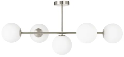 Lampa sufitowa Milano silver 5 kloszy mleczne kule