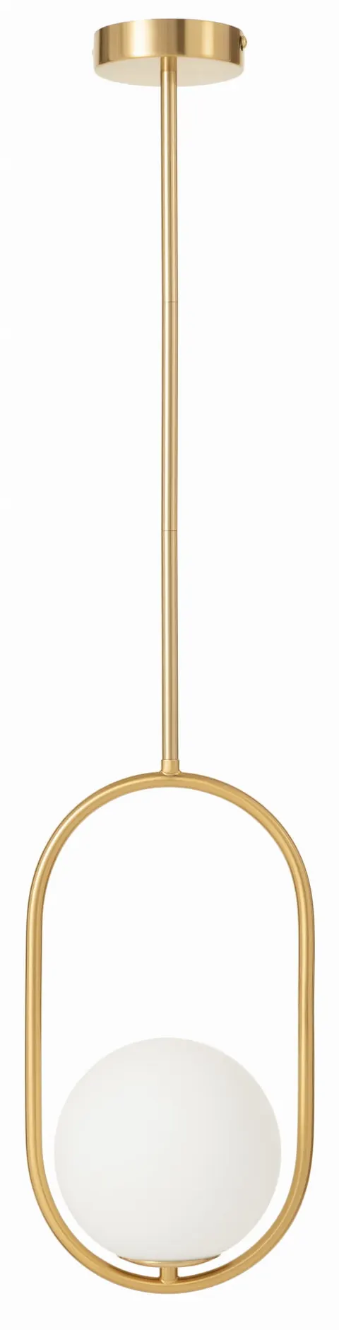 Lampa wisząca złota Milano Ring kula mleczna
