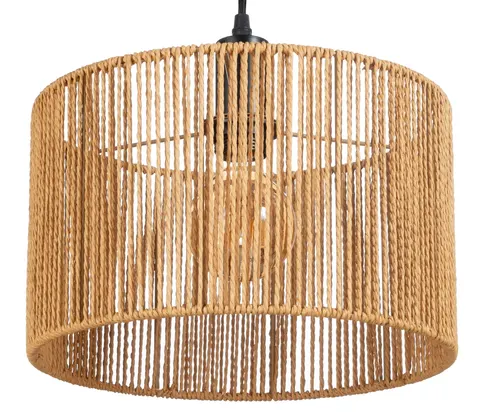 Lampa wisząca strunowa naturalna pleciona WALEC boho 30 cm
