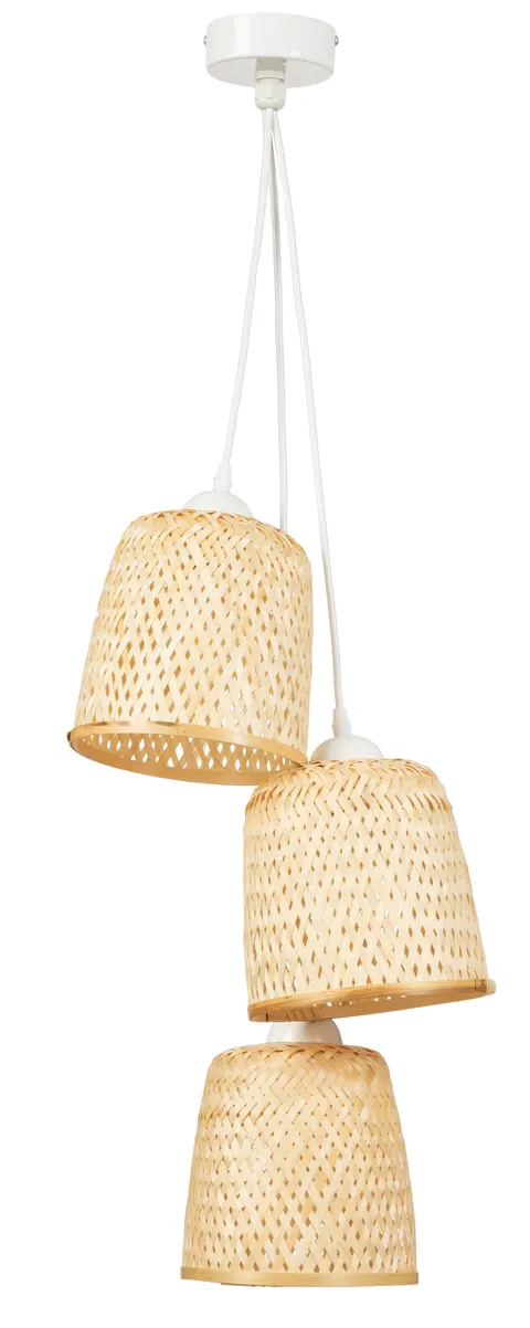 Lampa wisząca biała TRIO bambus TH1C
