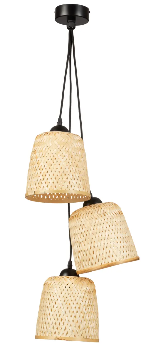 Lampa wisząca czarna TRIO bambus TH1C