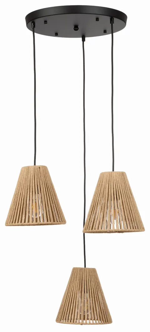 Lampa wisząca plafon czarna impregnowany papier PHU04