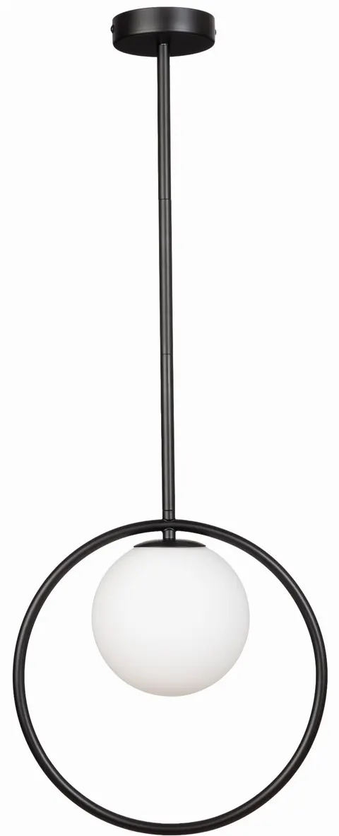 Lampa wisząca czarna Milano Lune mleczna kula