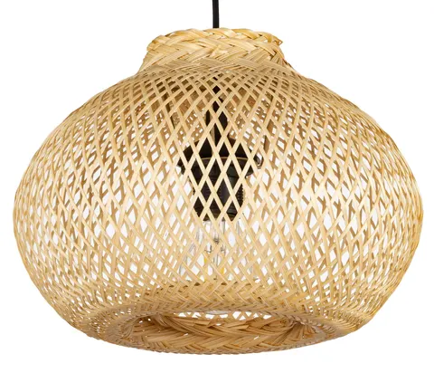 Lampa wisząca czarna BOHO bambusowa Bali 30cm TH04S