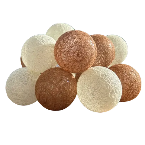 Lampki COTTON BALLS 20 LED kule brązowe beżowe nr 4