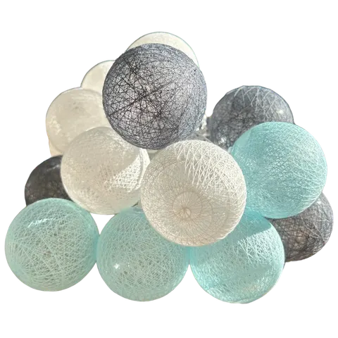 Lampki COTTON BALLS 20 LED kule błękit nr 2